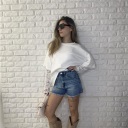 shorts sfrangiato denim